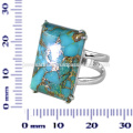 Blue Copper Turquoise Gemstone 925 Sterling Silver Ring Jewelry